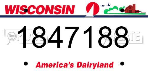 1847188 Wisconsin License Plate