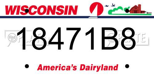 18471B8 Wisconsin License Plate