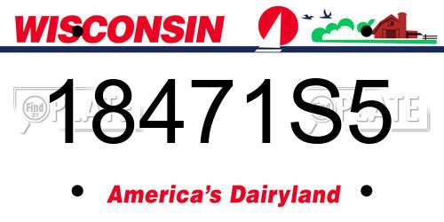 18471S5 Wisconsin License Plate