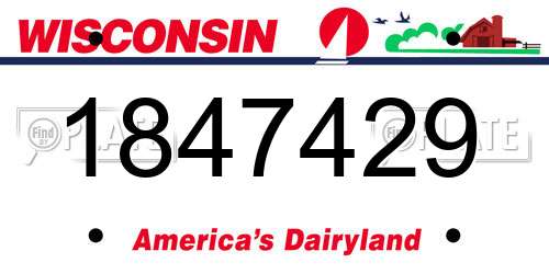 1847429 Wisconsin License Plate