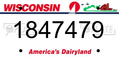 1847479 Wisconsin License Plate