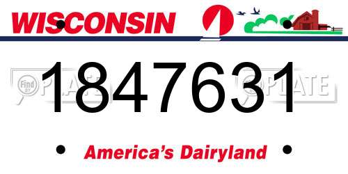 1847631 Wisconsin License Plate