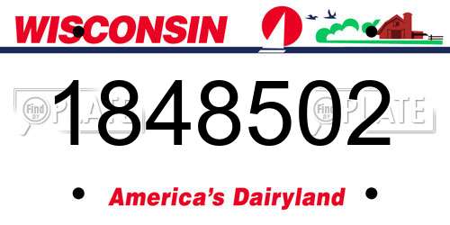 1848502 Wisconsin License Plate