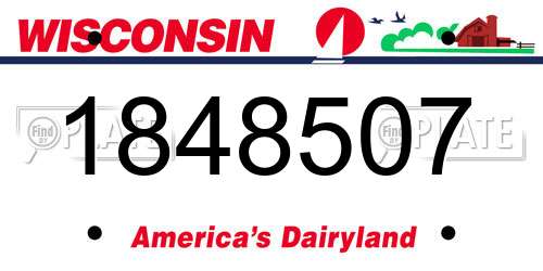 1848507 Wisconsin License Plate