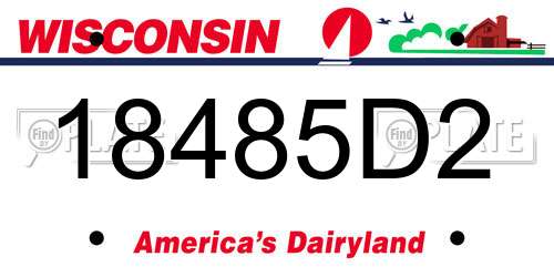 18485D2 Wisconsin License Plate