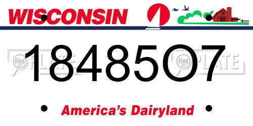 18485O7 Wisconsin License Plate