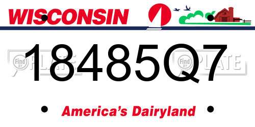 18485Q7 Wisconsin License Plate