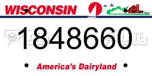 1848660 Wisconsin License Plate