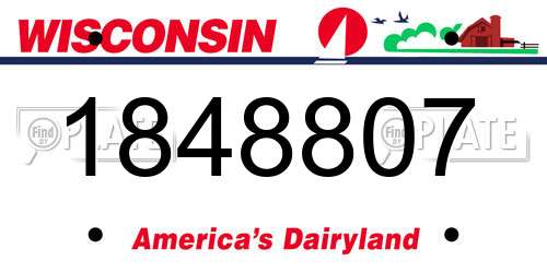 1848807 Wisconsin License Plate