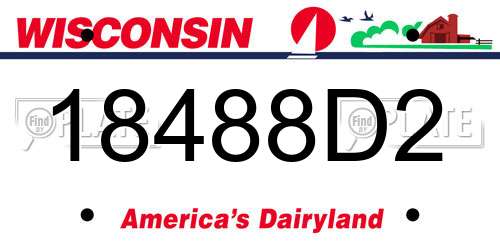 18488D2 Wisconsin License Plate