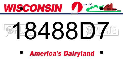 18488D7 Wisconsin License Plate