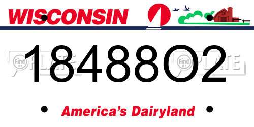 18488O2 Wisconsin License Plate