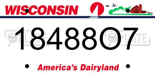 18488O7 Wisconsin License Plate
