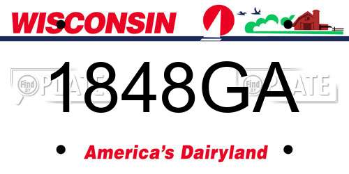 1848GA Wisconsin License Plate