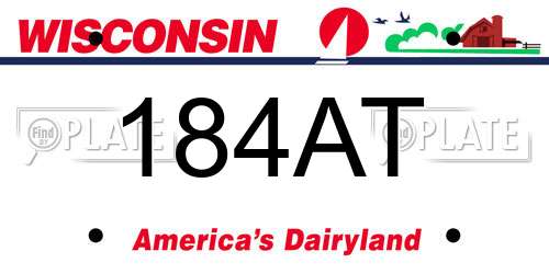 184AT Wisconsin License Plate