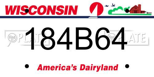 184B64 Wisconsin License Plate