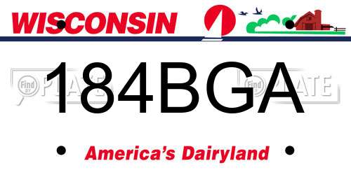 184BGA Wisconsin License Plate