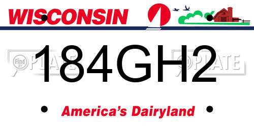 184GH2 Wisconsin License Plate