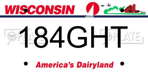 184GHT Wisconsin License Plate