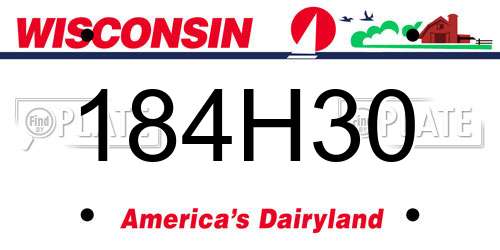 184H30 Wisconsin License Plate