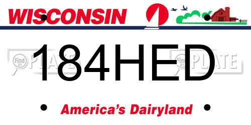 184HED Wisconsin License Plate