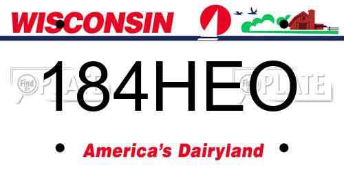 184HEO Wisconsin License Plate