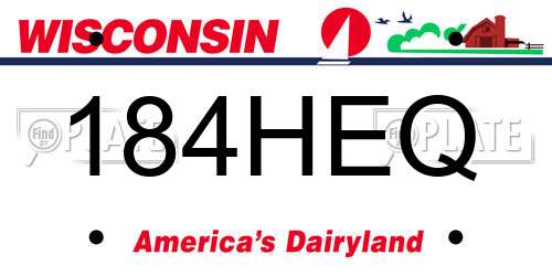 184HEQ Wisconsin License Plate