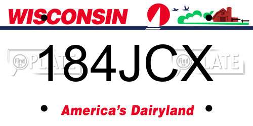 184JCX Wisconsin License Plate