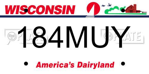 184MUY Wisconsin License Plate