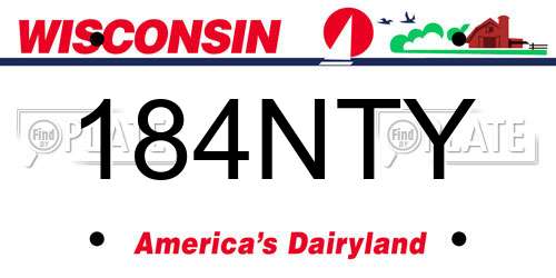 184NTY Wisconsin License Plate