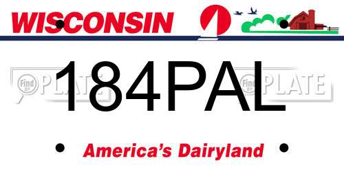184PAL Wisconsin License Plate