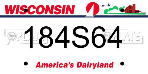 184S64 Wisconsin License Plate