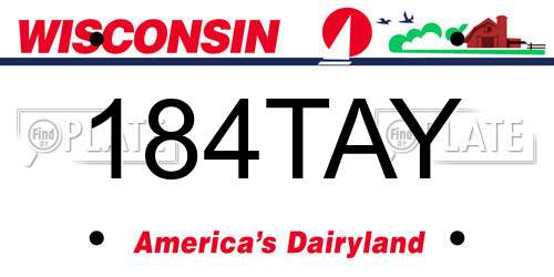 184TAY Wisconsin License Plate