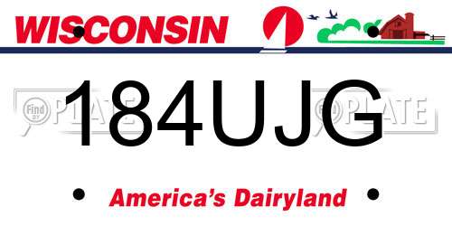 184UJG Wisconsin License Plate