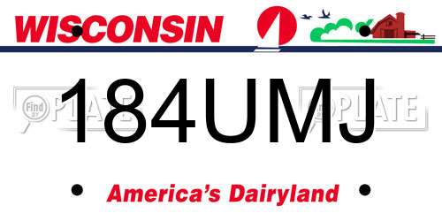 184UMJ Wisconsin License Plate