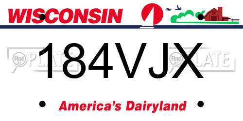 184VJX Wisconsin License Plate