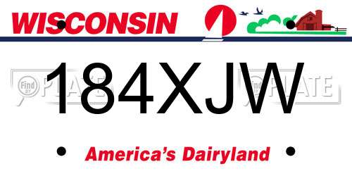 184XJW Wisconsin License Plate