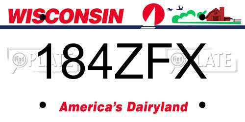184ZFX Wisconsin License Plate