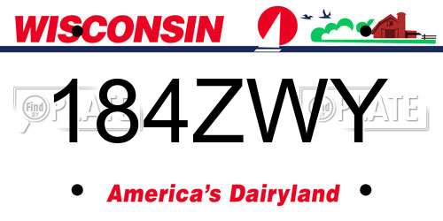 184ZWY Wisconsin License Plate