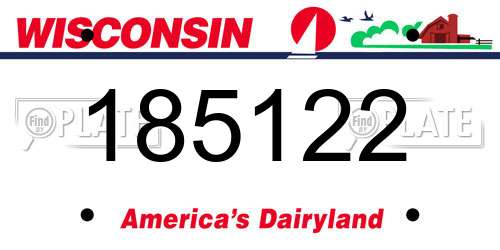 185122 Wisconsin License Plate