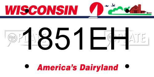 1851EH Wisconsin License Plate