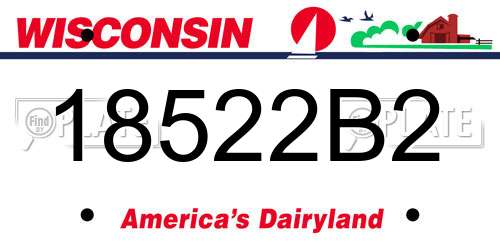 18522B2 Wisconsin License Plate
