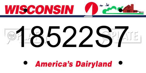 18522S7 Wisconsin License Plate