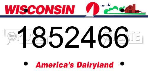 1852466 Wisconsin License Plate