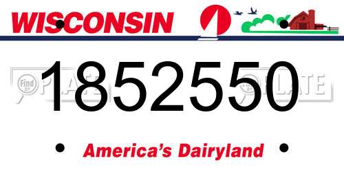 1852550 Wisconsin License Plate
