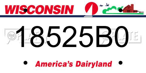 18525B0 Wisconsin License Plate