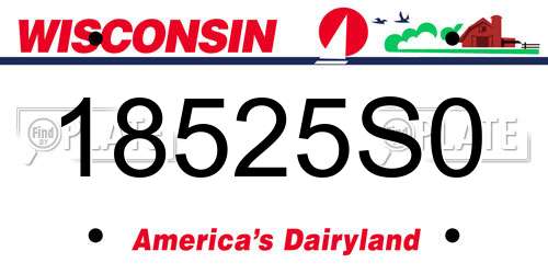 18525S0 Wisconsin License Plate