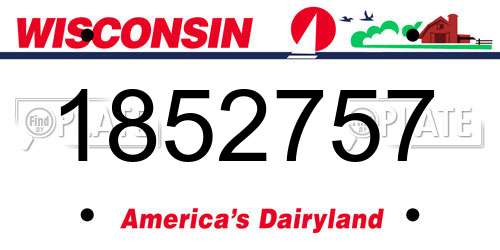 1852757 Wisconsin License Plate