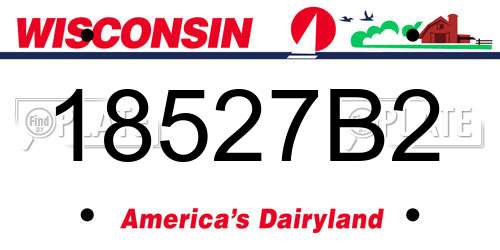 18527B2 Wisconsin License Plate