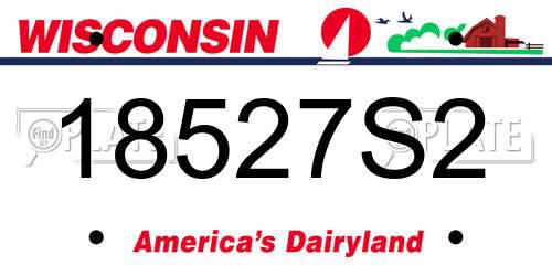 18527S2 Wisconsin License Plate